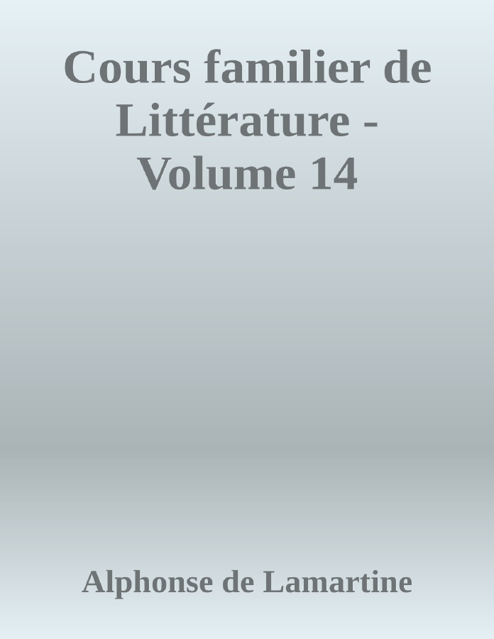 Couverture de Cours familier de Littérature - Volume 14