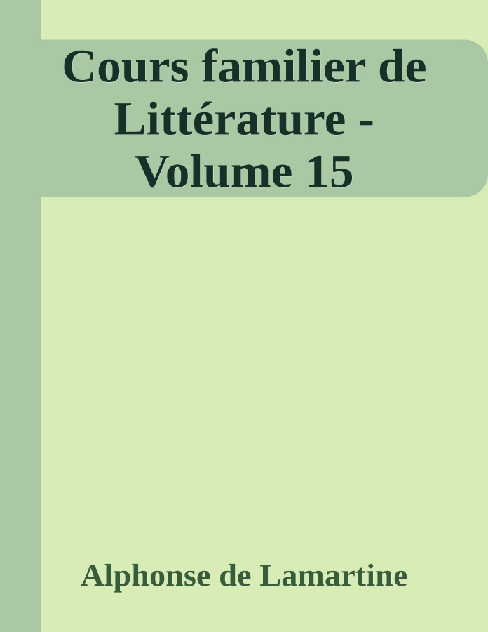 Couverture de Cours familier de Littérature - Volume 15