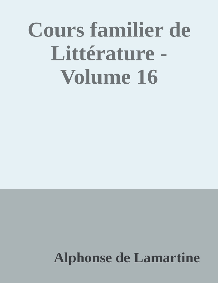 Couverture de Cours familier de Littérature - Volume 16