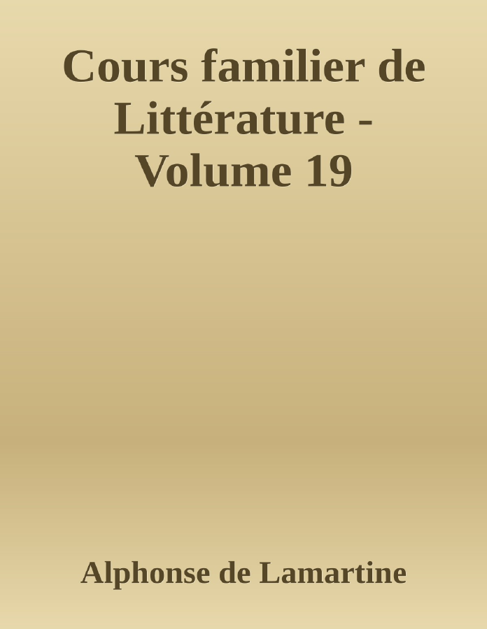 Couverture de Cours familier de Littérature - Volume 19