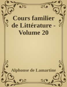 Couverture de Cours familier de Littérature - Volume 20