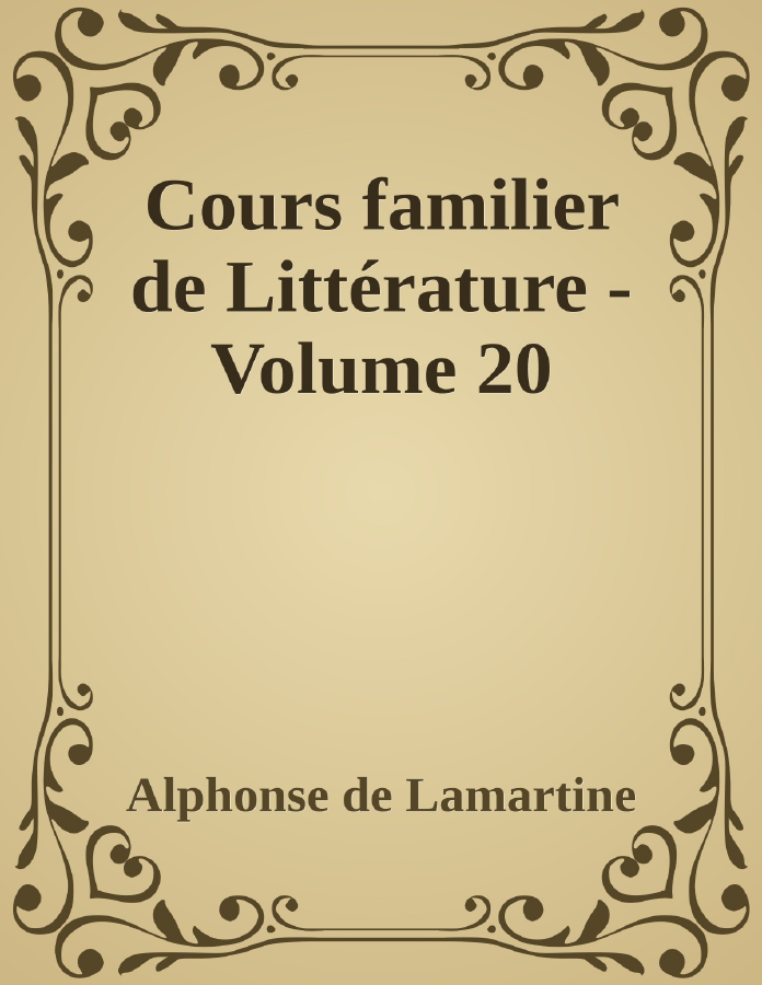 Couverture de Cours familier de Littérature - Volume 20