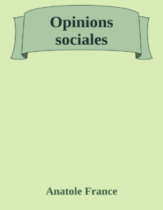 Couverture de Opinions sociales