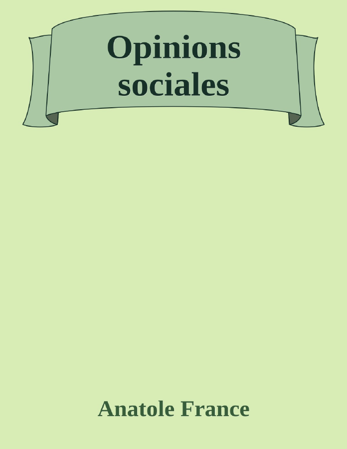 Couverture de Opinions sociales