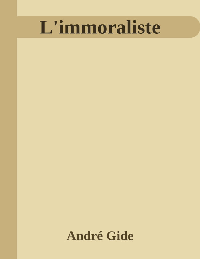 Couverture de L'immoraliste