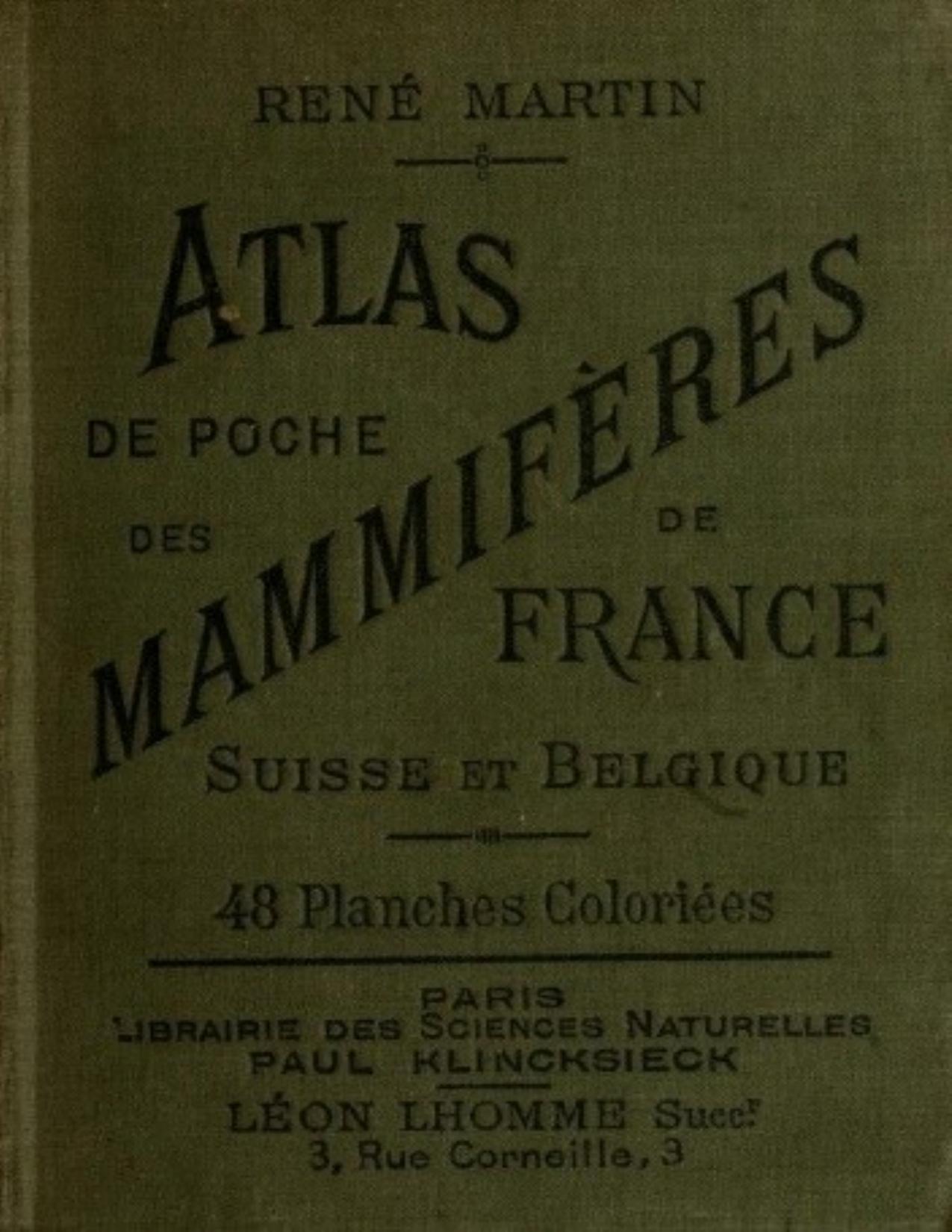 Atlas De Poche Des Mammiferes De La France De La Suisse Ro