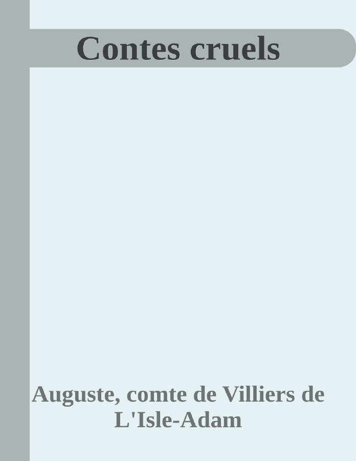 Couverture de Contes cruels