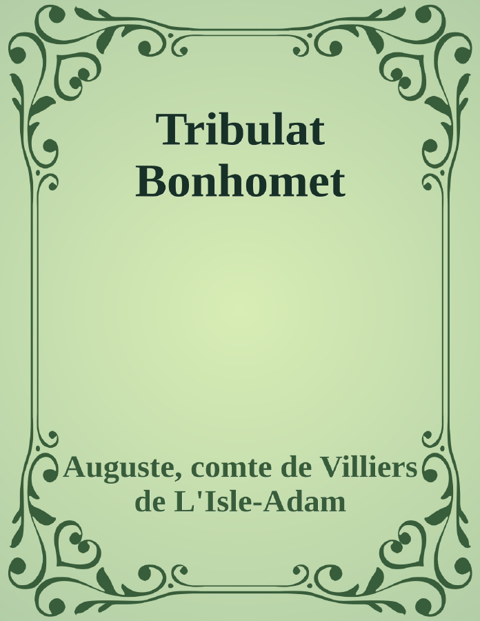 Couverture de Tribulat Bonhomet