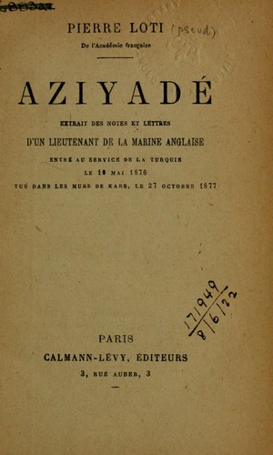 Aziyade Extrait Des Notes Et Lettres Drsquoun Lieute