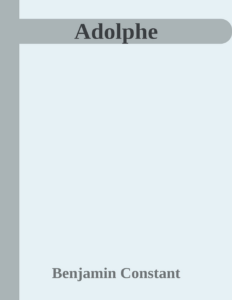 Couverture de Adolphe