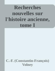Couverture de Recherches nouvelles sur l'histoire ancienne, tome I