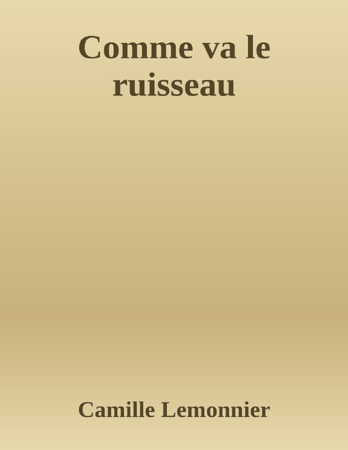 Couverture de Comme va le ruisseau