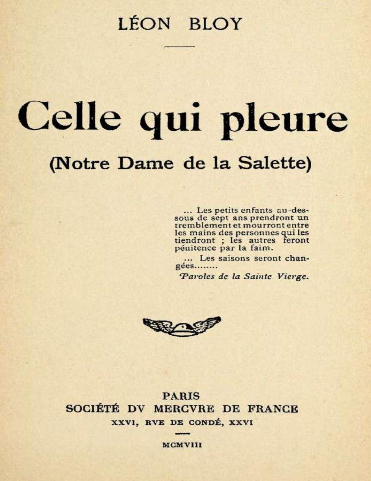Celle Qui Pleure Notre Dame De La Salette