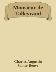 Couverture de Monsieur de Talleyrand