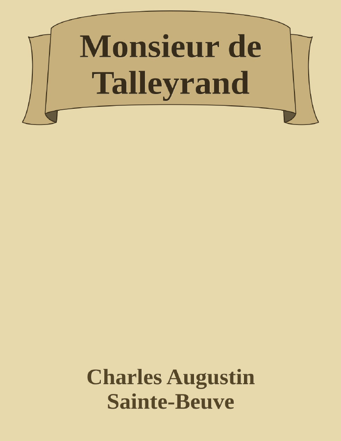 Couverture de Monsieur de Talleyrand