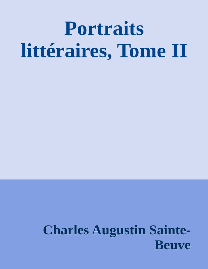 Couverture de Portraits littéraires, Tome II