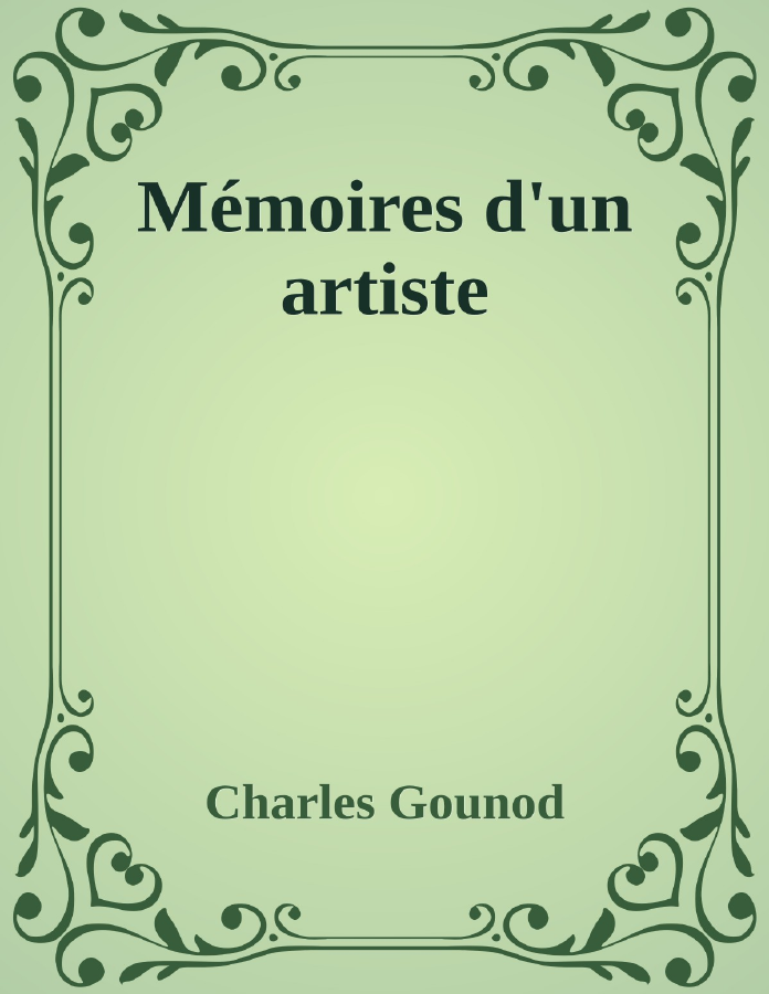 Couverture de Mémoires d'un artiste