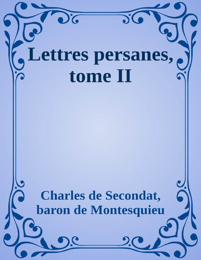 Couverture de Lettres persanes, tome II