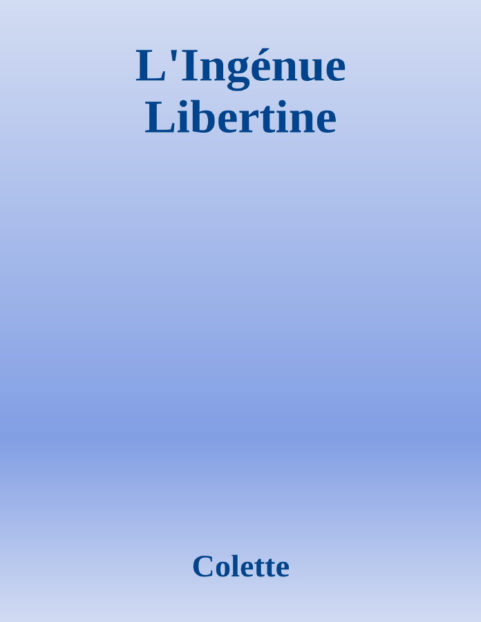 Couverture de L'Ingénue Libertine