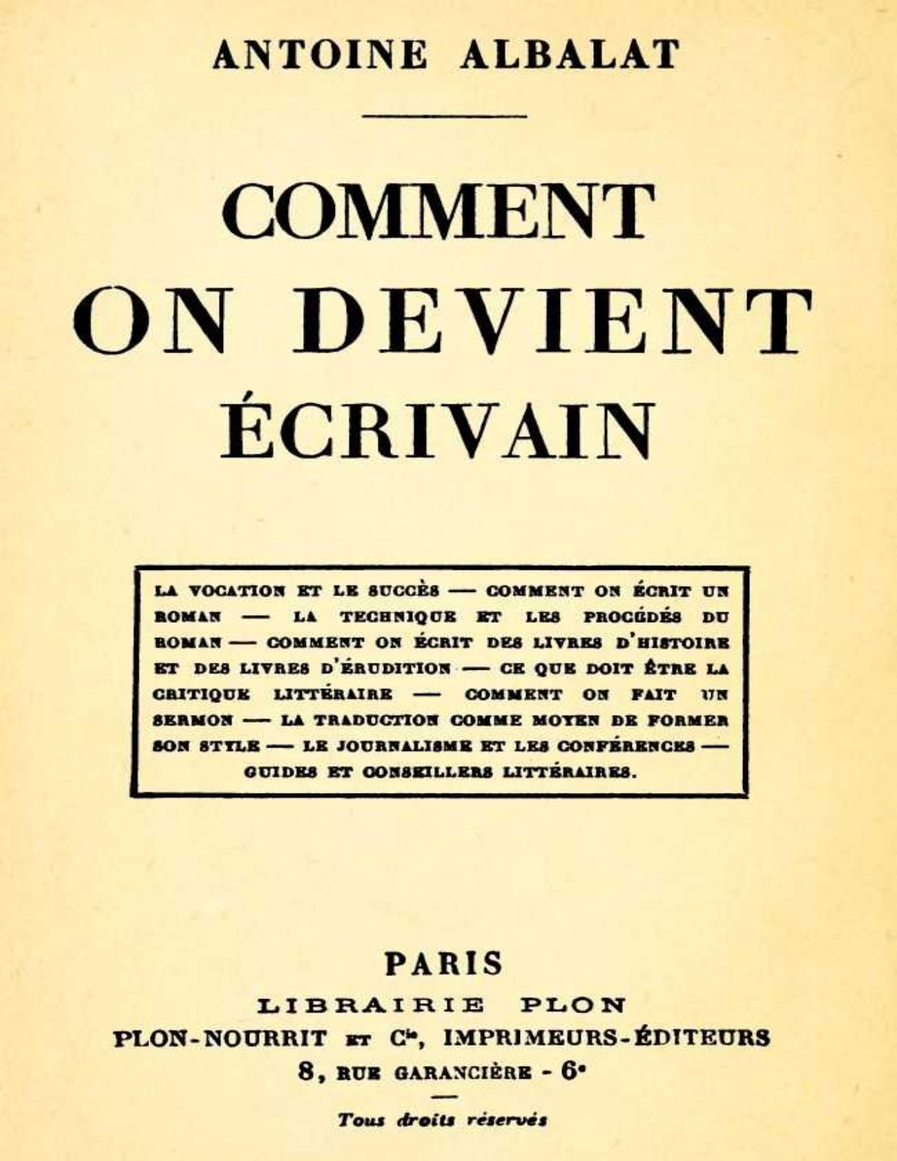 Comment On Devient Ecrivain