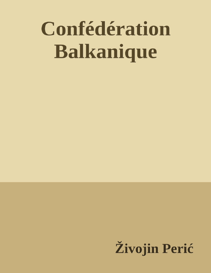 Couverture de Confédération Balkanique