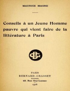 Conseils à un Jeune Homme pauvre qui vient faire de la littérature à Paris by Maurice Magre, book cover