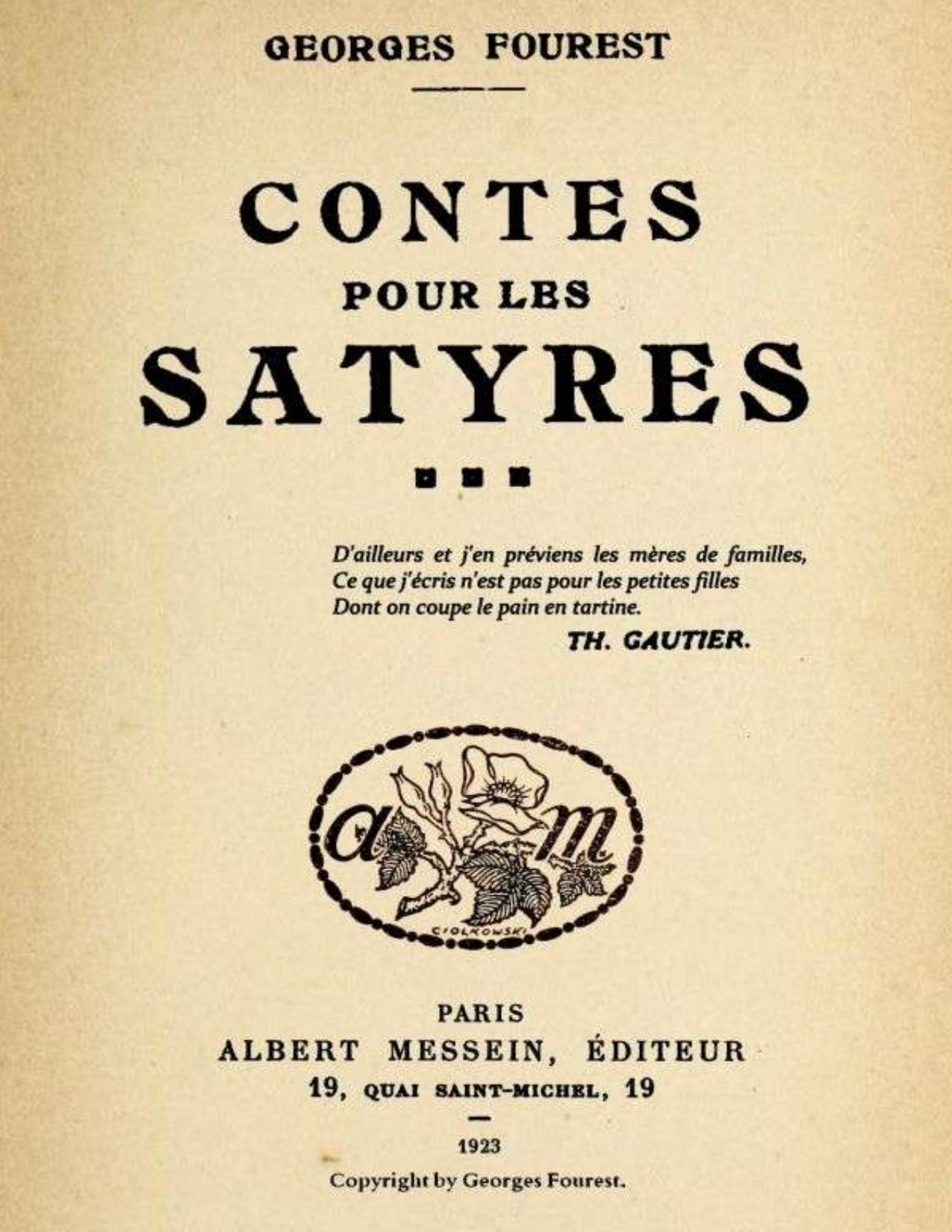 Contes Pour Les Satyres