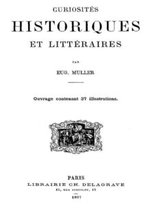 Curiosites Historiques Et Litteraires