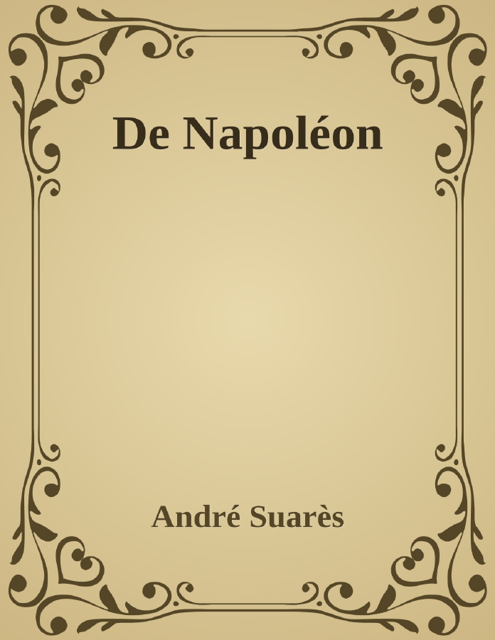 Couverture de De Napoléon