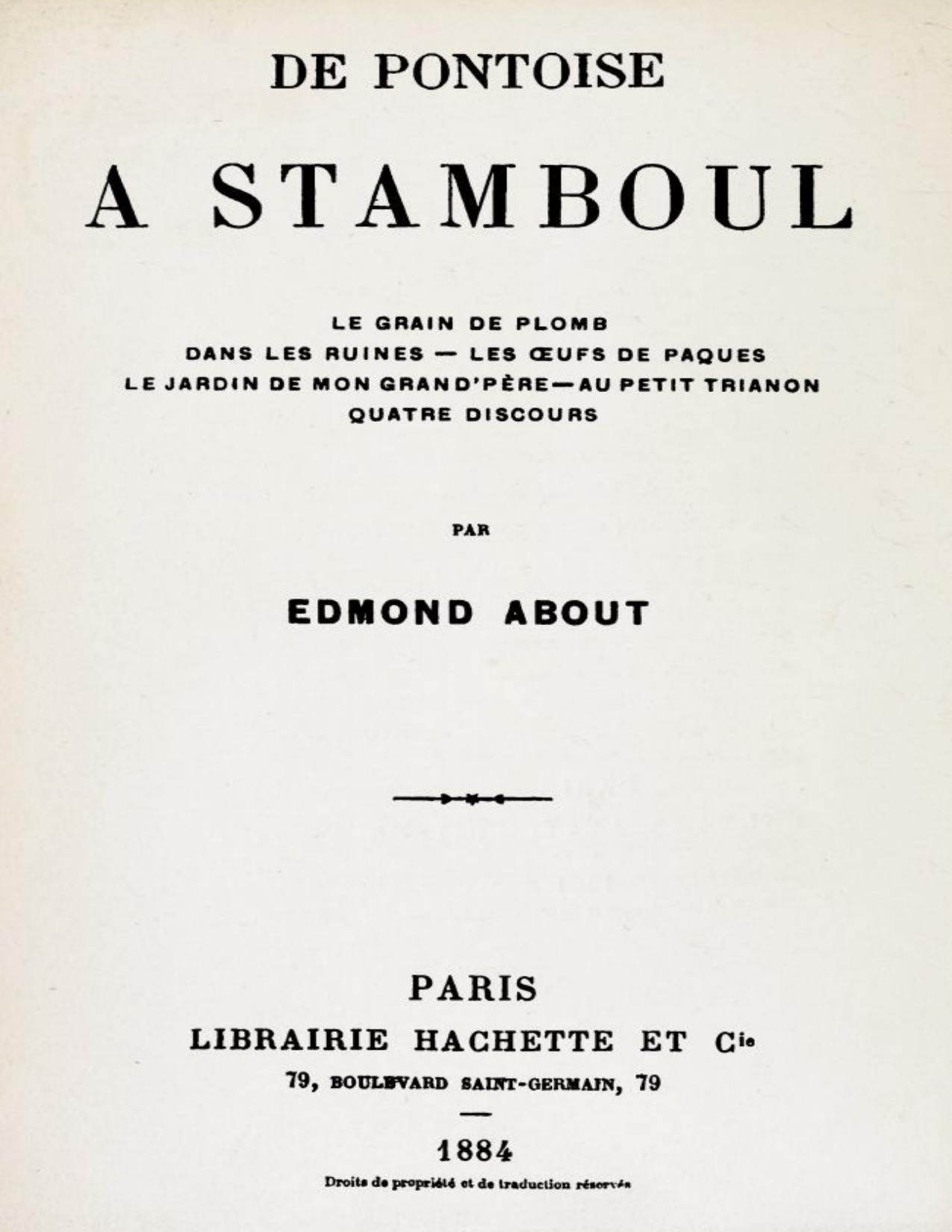 De Pontoise A Stamboul