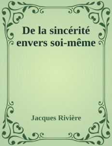 Couverture de De la sincérité envers soi-même