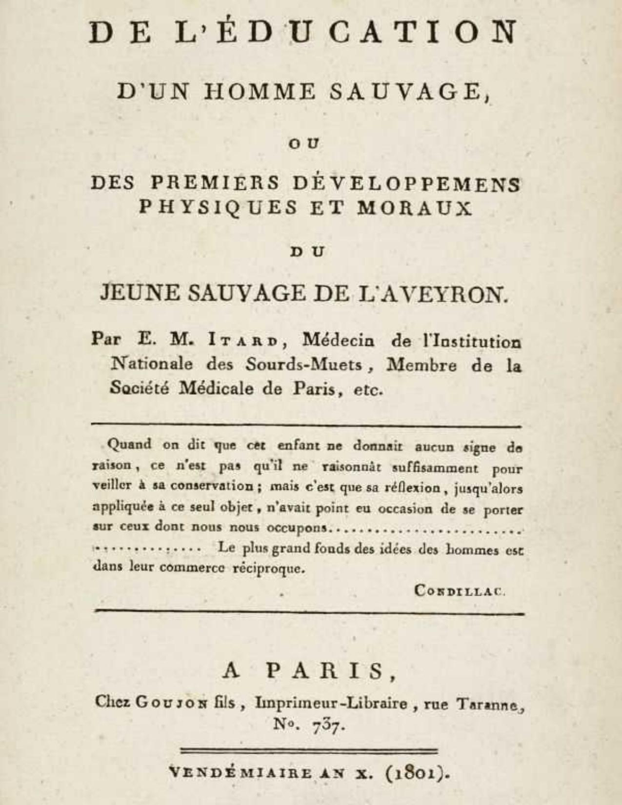 De Lrsquoeducation Drsquoun Homme Sauvage Ou Des Premi