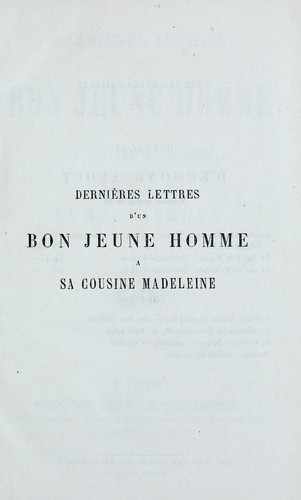 Dernieres Lettres Drsquoun Bon Jeune Homme A Sa Cousi