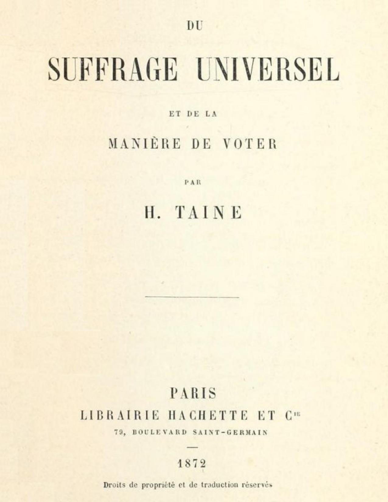 Du Suffrage Universel Et De La Maniere De Voter