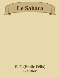 Couverture de Le Sahara