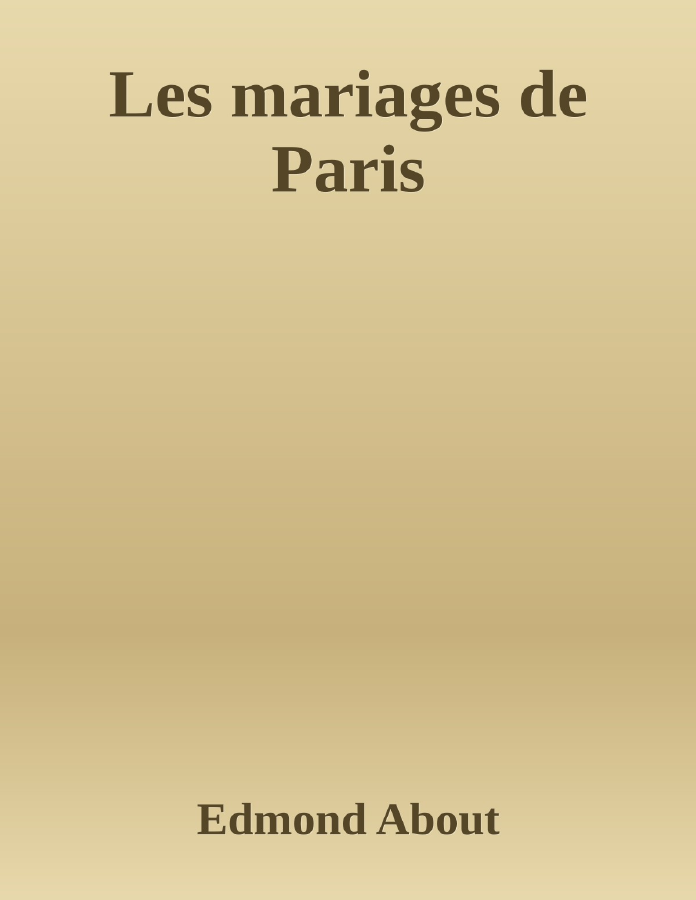 Couverture de Les mariages de Paris