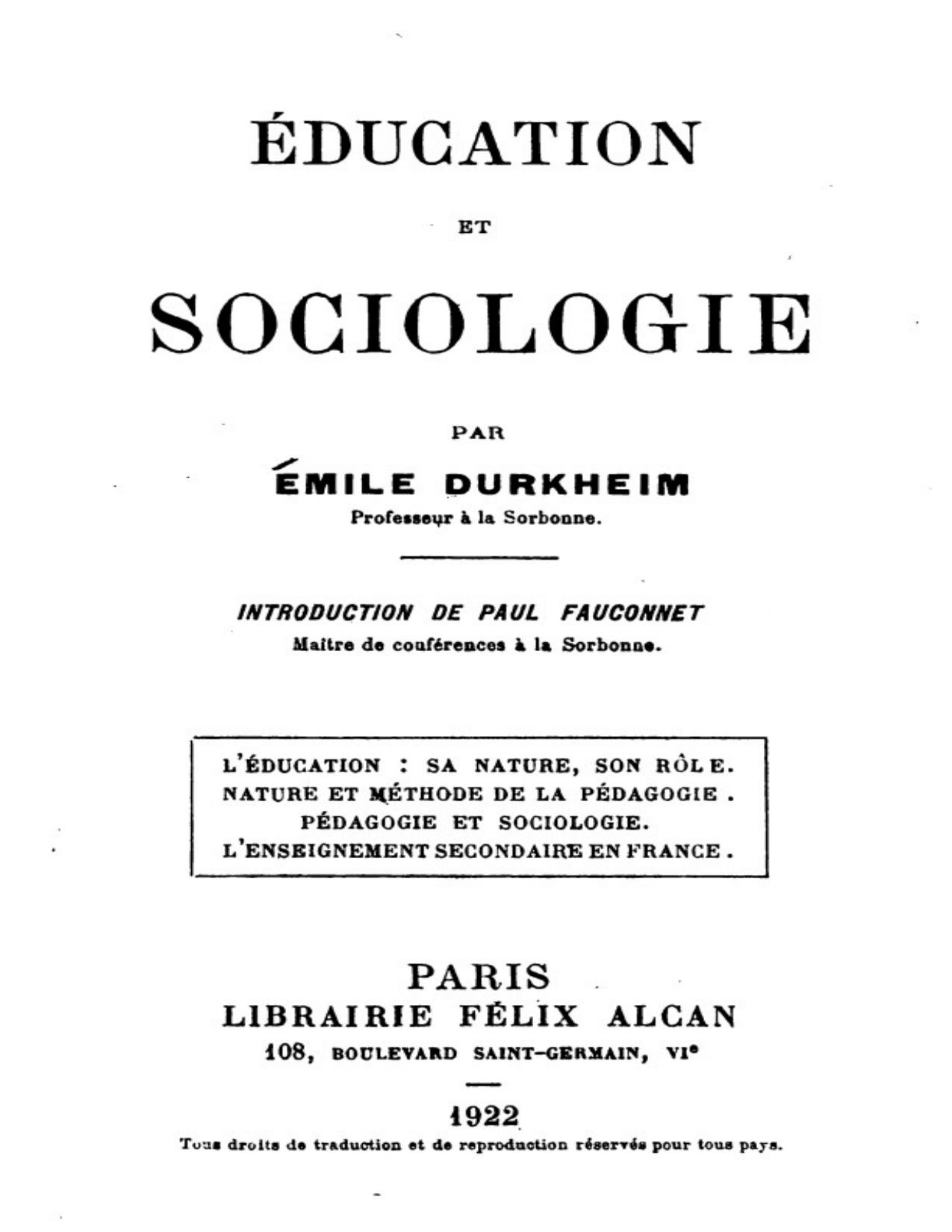 Education Et Sociologie