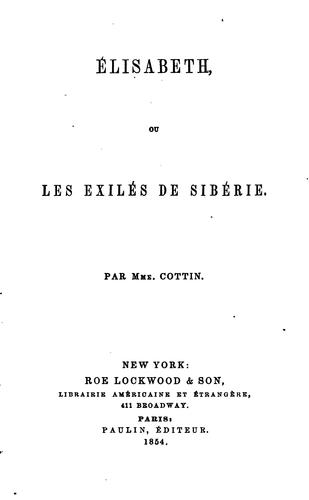 Elisabeth Ou Les Exiles De Siberie