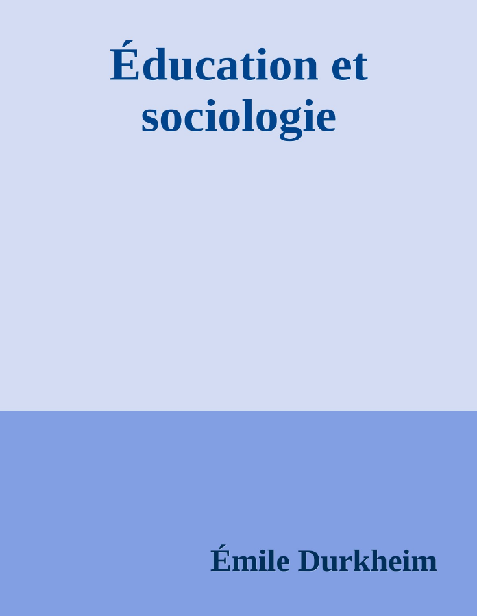 Couverture de Éducation et sociologie