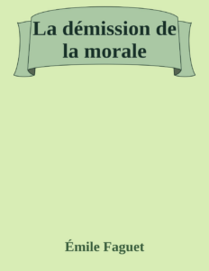Couverture de La démission de la morale