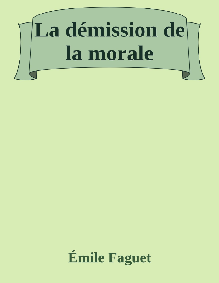 Couverture de La démission de la morale
