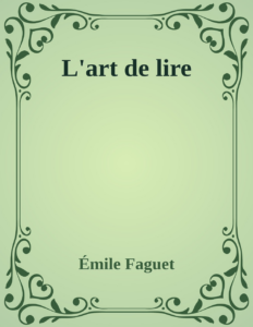 Couverture de L'art de lire