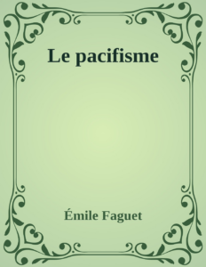 Couverture de Le pacifisme