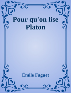Couverture de Pour qu'on lise Platon