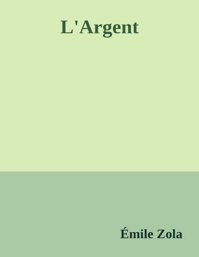 Couverture de L'Argent