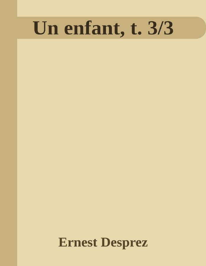 Couverture de Un enfant, t. 3/3