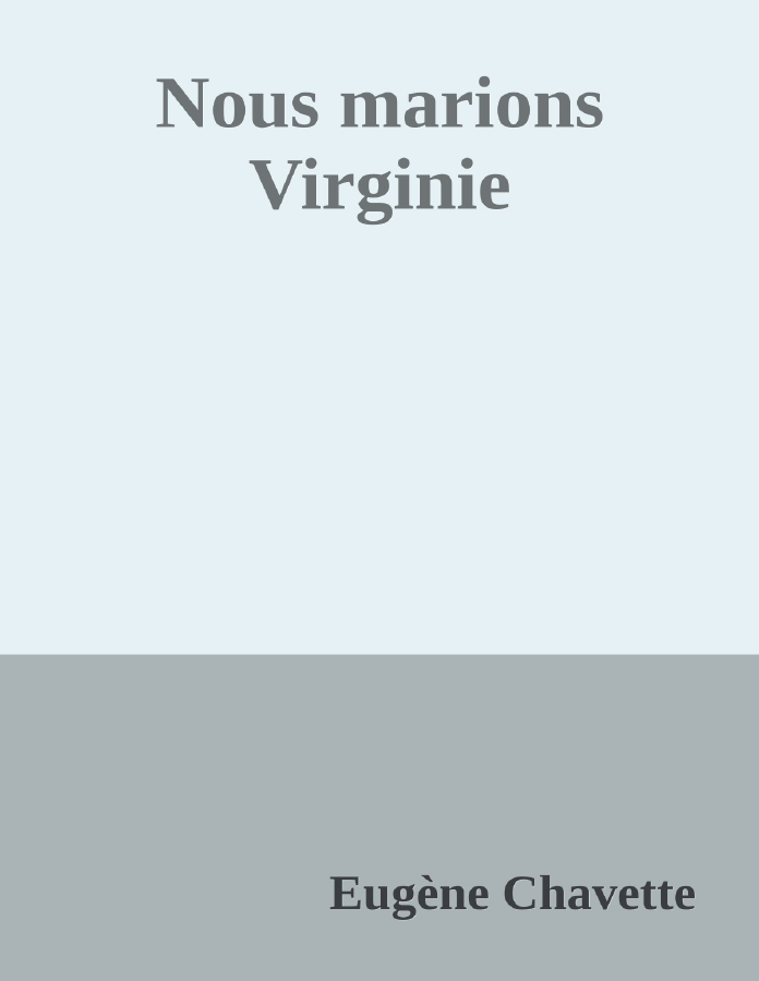 Couverture de Nous marions Virginie