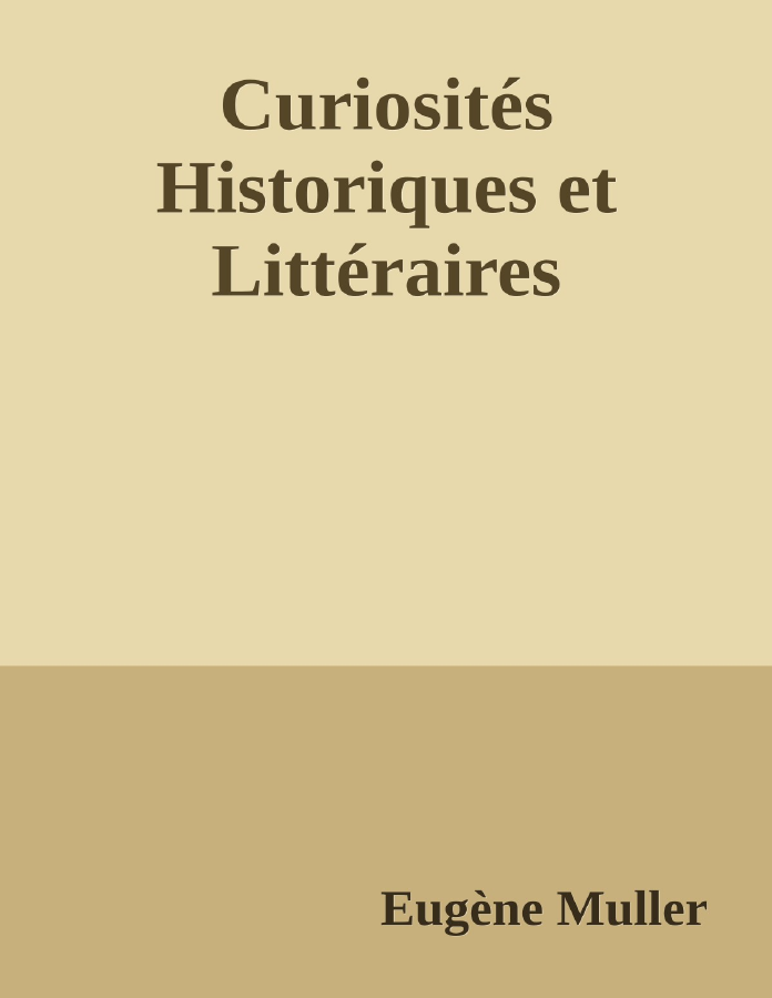 Couverture de Curiosités Historiques et Littéraires