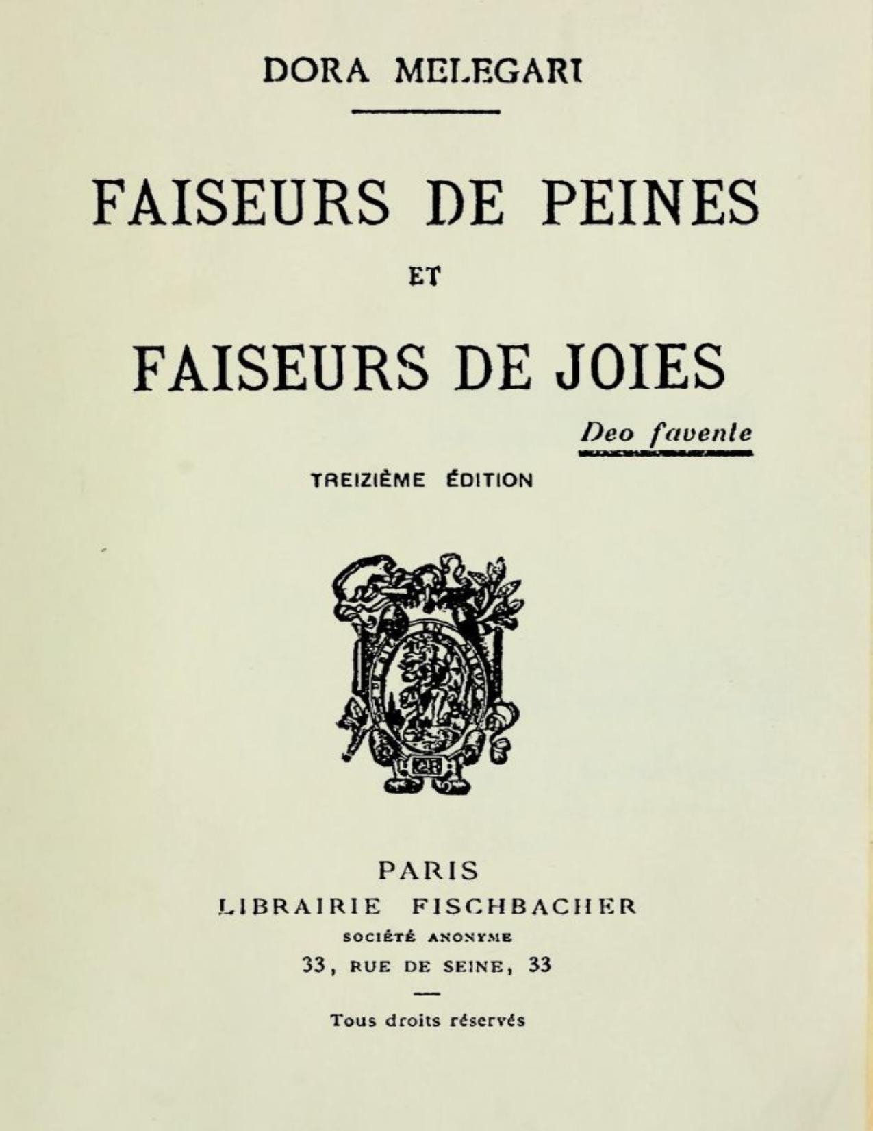 Faiseurs De Peines Et Faiseurs De Joies