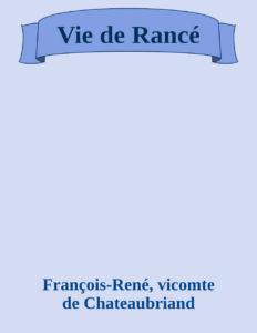 Couverture de Vie de Rancé
